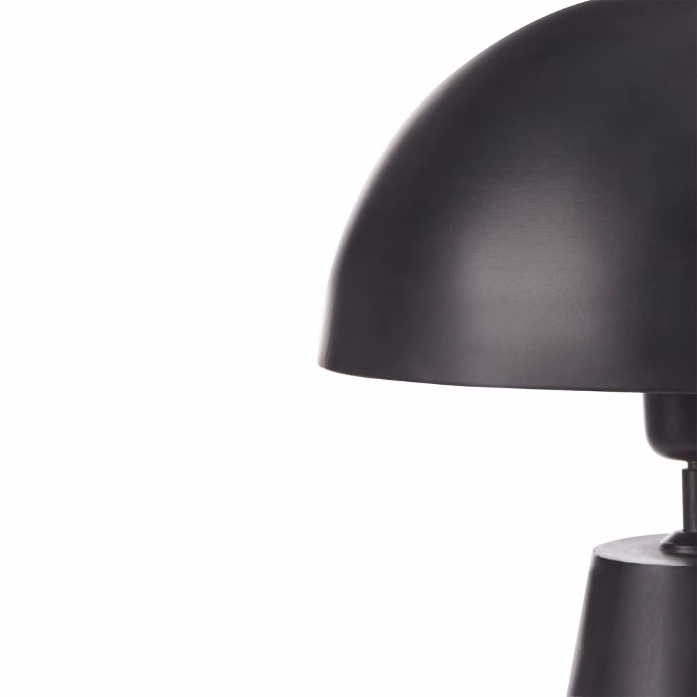 Wyld and Coco Handmade Industrial Metal Table Lamp in Matte Black with LED Dome Shade – 5