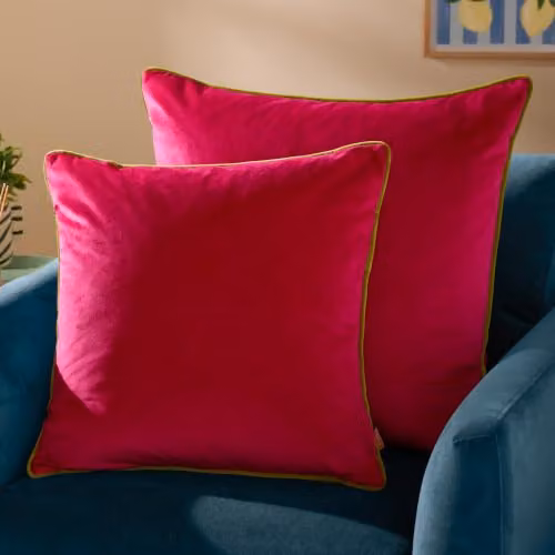 Riva Home Meridian Signature Collection Square Cushion in Pink or Green, 55 x 55 cm – 3