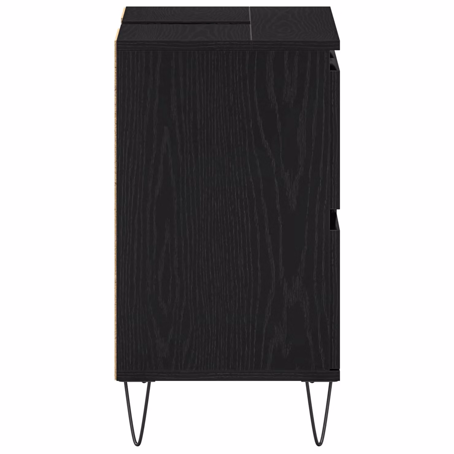 Berkfield Home Modern Black Oak Bathroom Sink Cabinet with Hinged Doors and Internal Drawers, W/D/H: 80 x 33 x 60 cm – 3