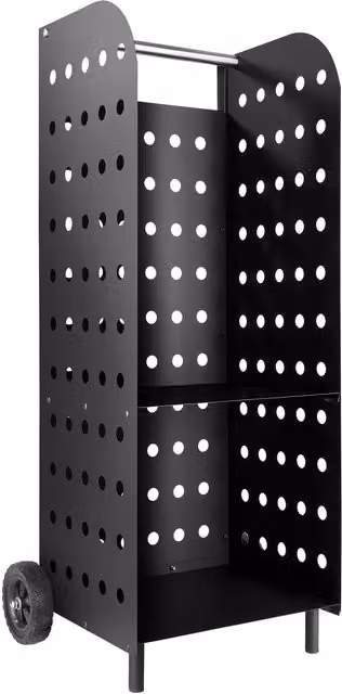 tectake Freestanding Metal Log Holder in Black