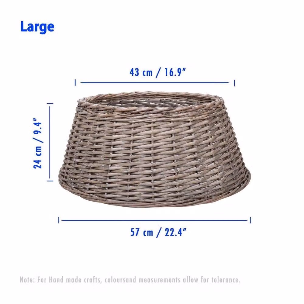 SPETLEK Large Round Wicker Rattan Decoration Basket in Grey – 2