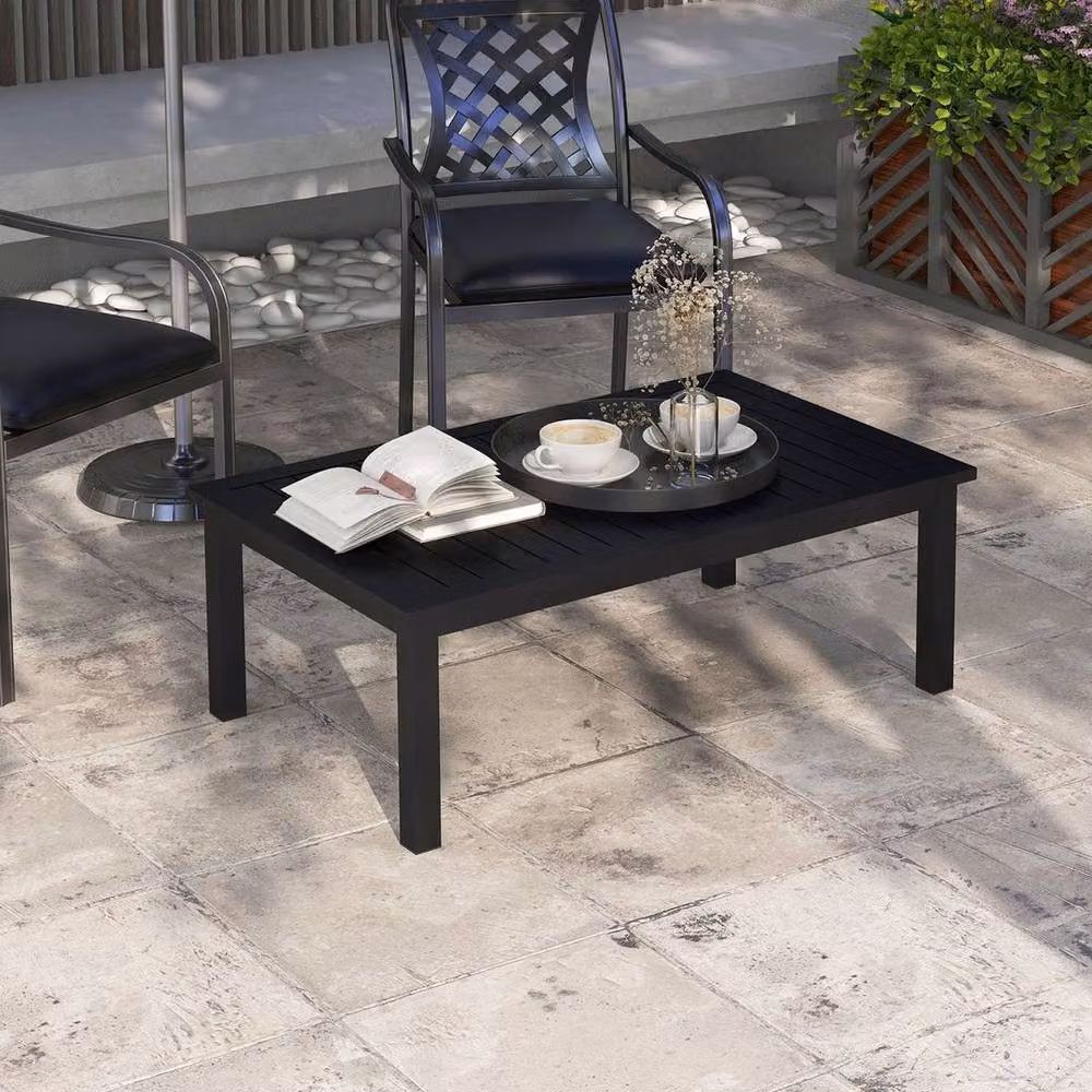 Kelvenix Aluminium Outdoor Coffee Table in Matt Black – 2