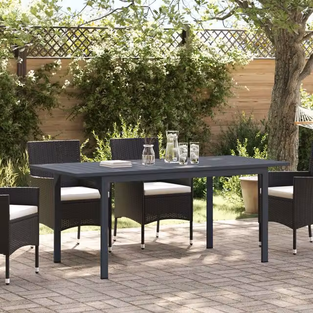 Berkfield Home Large Expandable Aluminium Garden Table in Matt Dark Grey – 1
