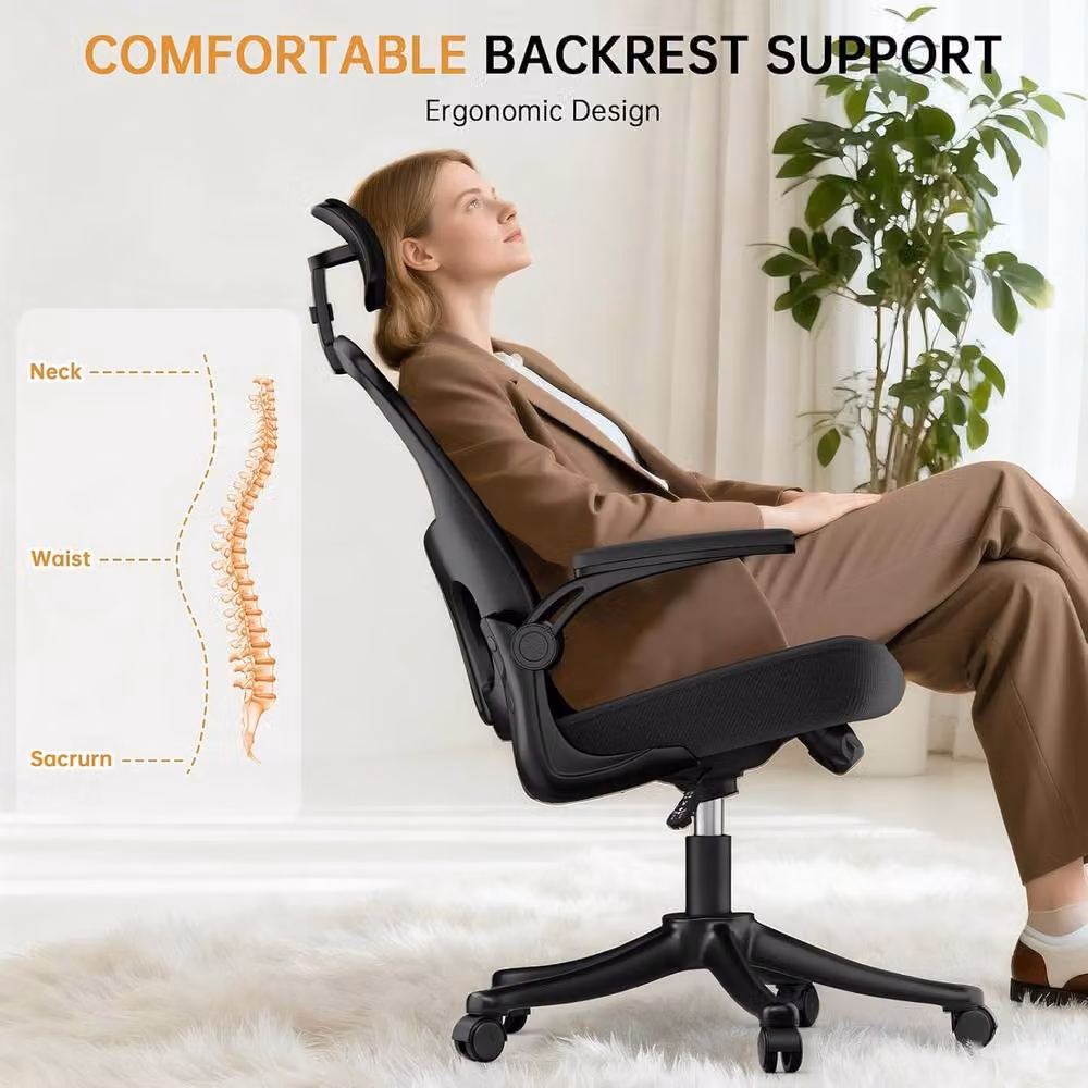 Gartistgo Ergonomic Mesh Office Chair in Black with Adjustable Headrest and Armrests – 2