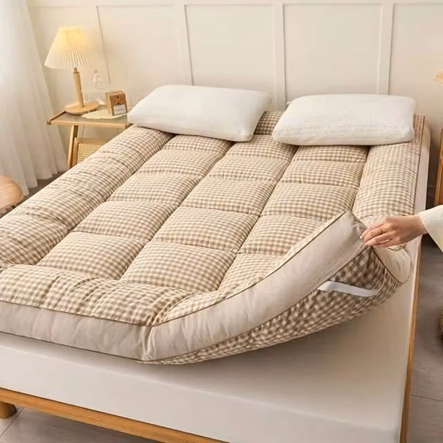 PAWNORA Double Mattress Topper, Brown, W: 140 cm, L: 200 cm, Depth: 10 cm