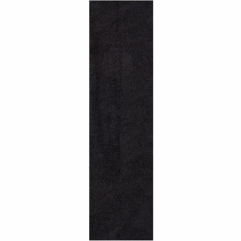 THE RUGS Black Plain Shaggy Round Rug, Diameter: 120 cm – 7