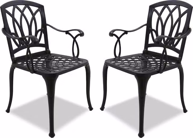 Centurion Supports Positano 2 Large Garden and Patio Chairs with Armrests in Black