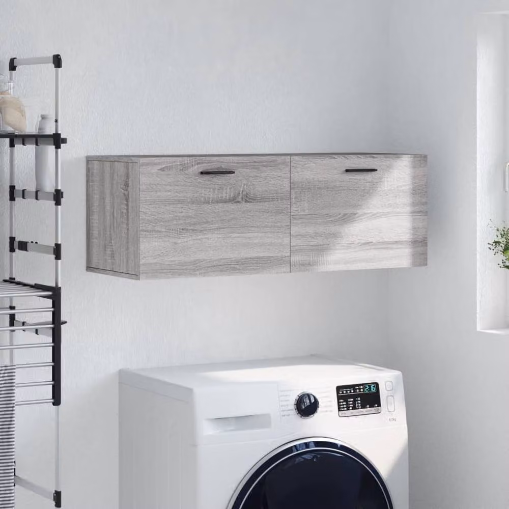 Berkfield Home Grey Sonoma Wall Mounted Cabinet with Hinged Doors and Internal Shelves, W/D/H: 100 x 36.5 x 35 cm – 2
