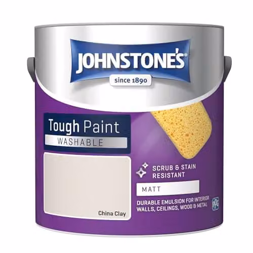 Johnstone's Washable Matt Wall and Ceiling Paint in China Clay Beige, 2.5L