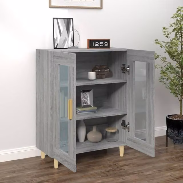 Berkfield Home Grey Sonoma Sideboard in Engineered Wood W/D/H: 69.5 x 34 x 90 cm