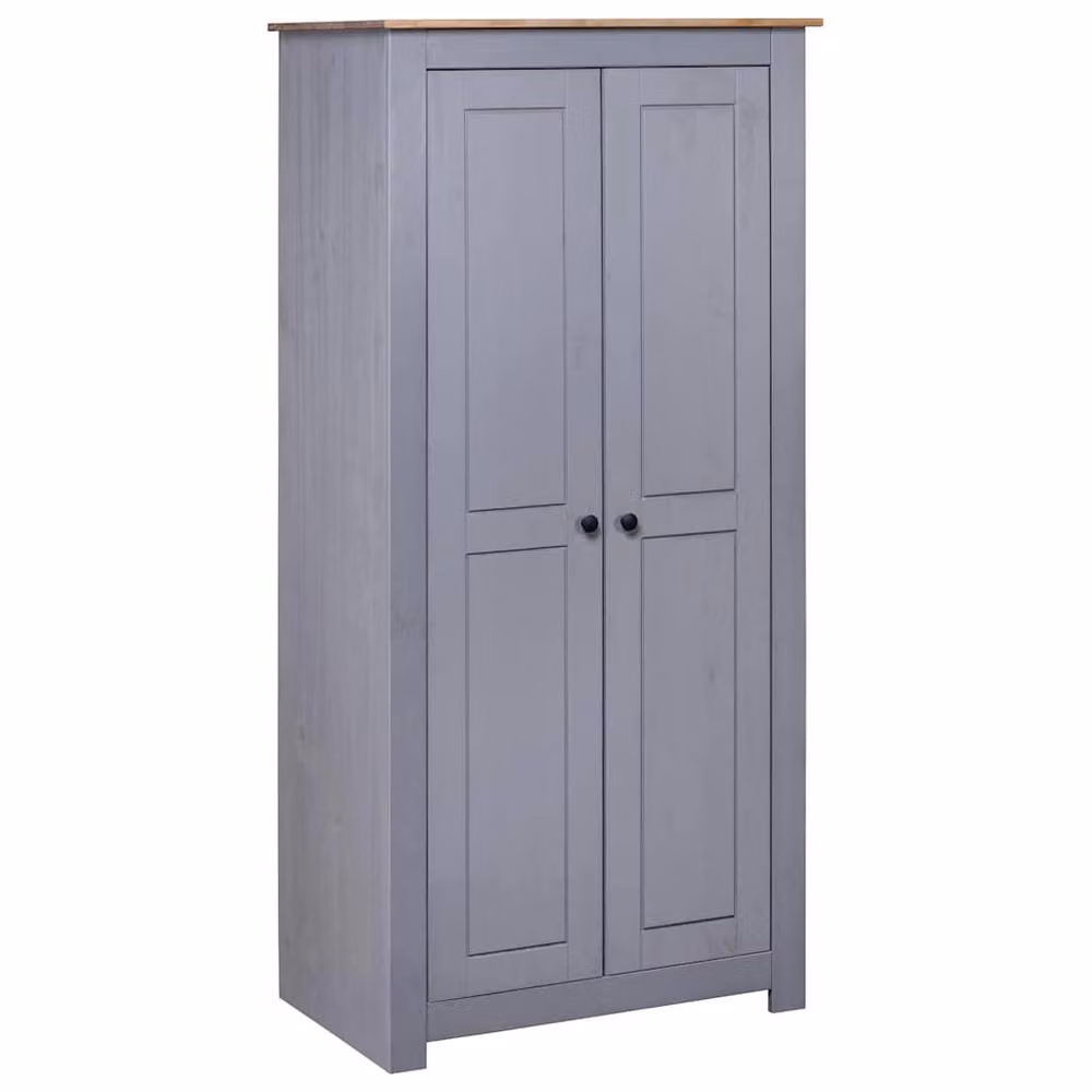 Berkfield Home Panama Solid Pine Wardrobe in Grey, W/D/H: 80 x 50 x 171.5 cm – 2