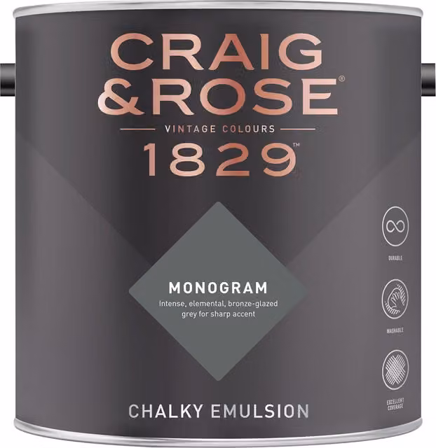 Craig and Rose Monogram Chalky Matt Water Based Emulsion in Grey