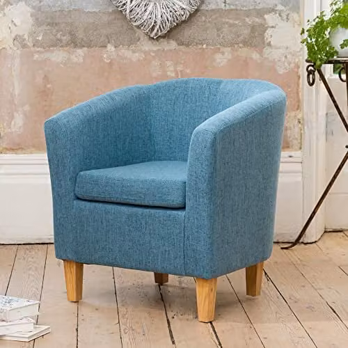 Artemis Home Alderwood Fabric Tub Chair Armchair in Petrol Blue, W: 68 cm, H: 72 cm, D: 56 cm – 1