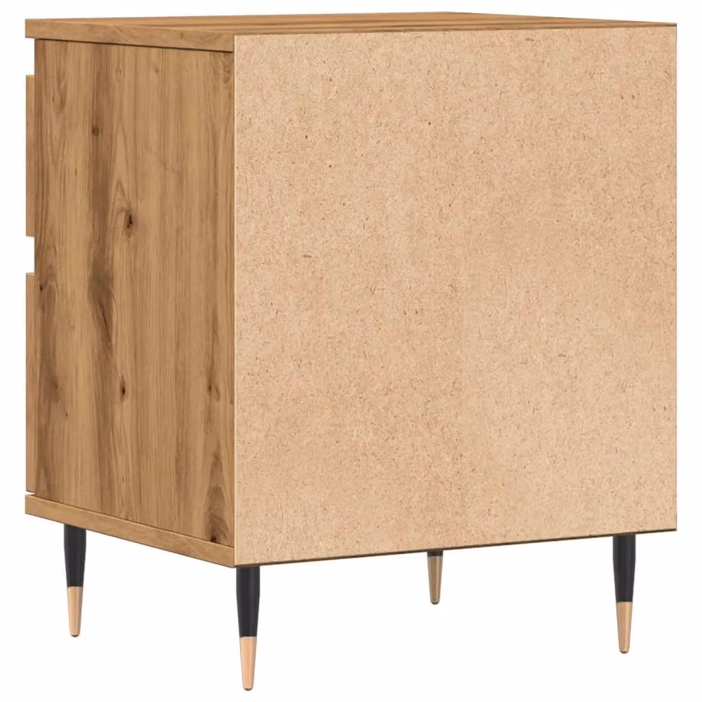 Berkfield Home Set of 2 Artisan Oak Bedside Cabinets in Brown, W/D/H: 40 x 35 x 50 cm – 3