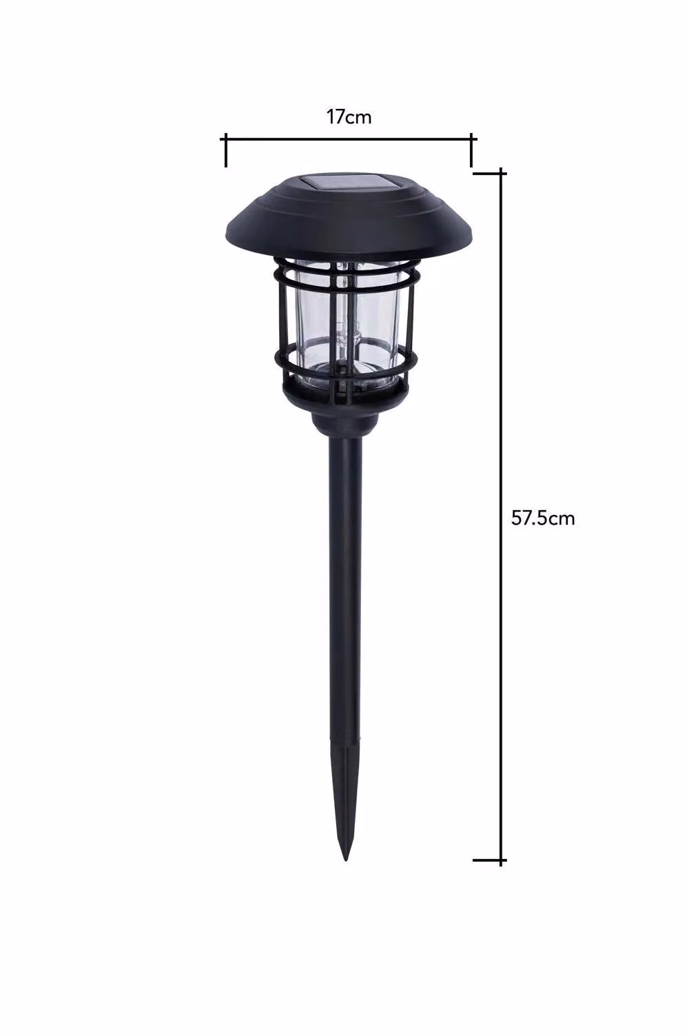 BHS Lighting Caelum LED Solar Ground Spike Garden Lantern in Black with Warm White Light – 4
