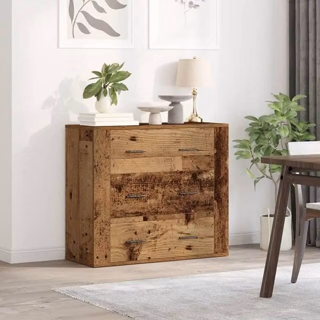 Berkfield Home Rustic Old Wood Sideboard in Brown, W/D/H: 80 x 33 x 70 cm – 1