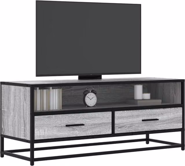 Berkfield Home Industrial TV Cabinet in Grey Sonoma, W/D/H: 100 x 34.5 x 40 cm