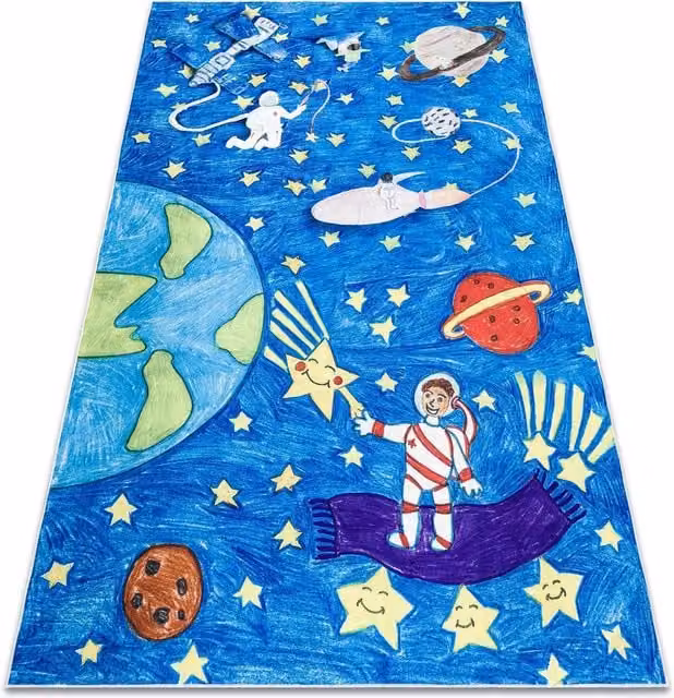 RugsX Bambino Kids Motif Rug in Blue, W/D: 80 x 150 cm – 1
