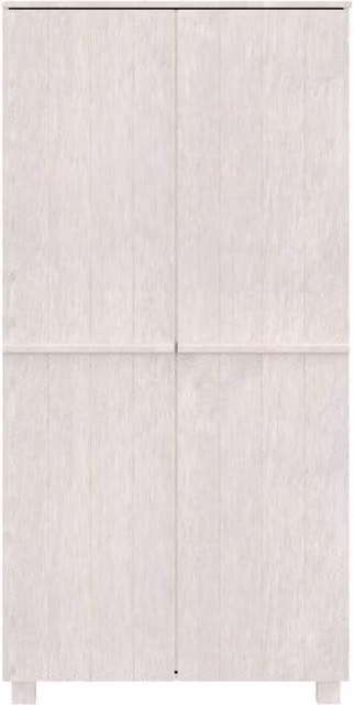 Berkfield Home HAMAR White Wardrobe in Solid Pine and MDF, W/D/H: 89 x 50 x 180 cm