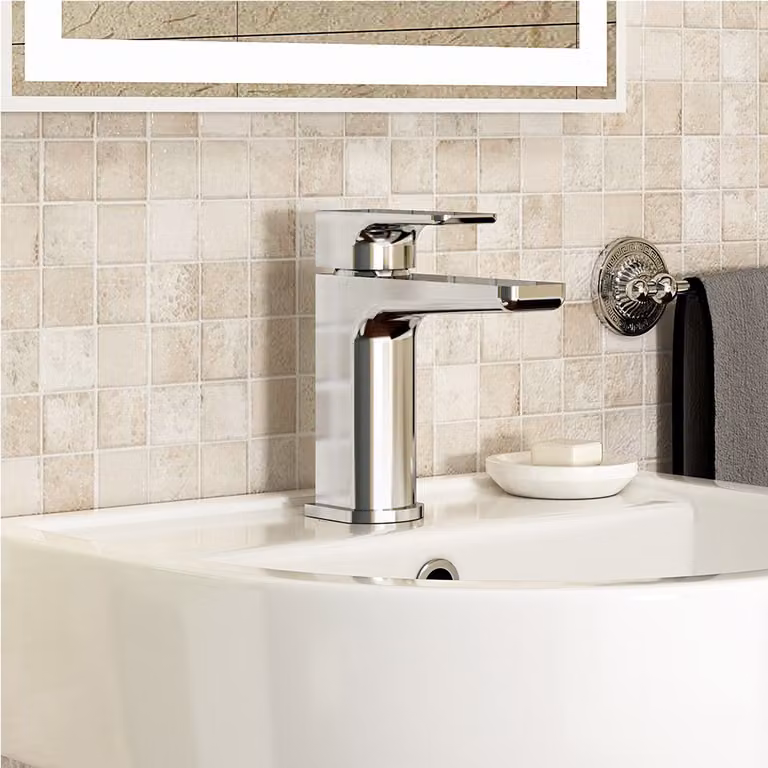 Muro Mono Basin Mixer Tap Single Lever Chrome Silver Brass Countertop Design