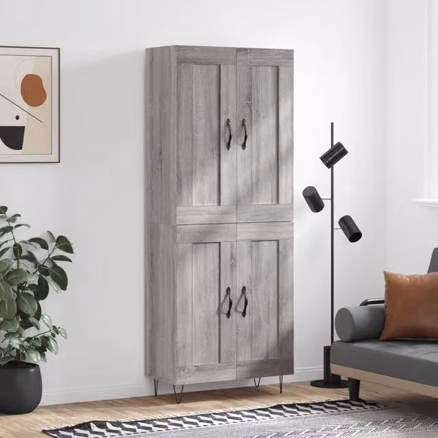 Berkfield Home Grey Sonoma Highboard H 180 x W 69.5 x D 34 cm