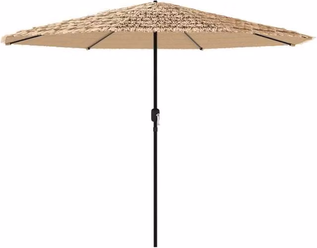 Berkfield Home Garden Parasol in Brown with Steel Pole, W/D/H: 324 x 324 x 247 cm