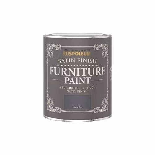 Rust-Oleum Water-Based Satin Furniture and Skirting Board Paint, Grey, 750ml – 3