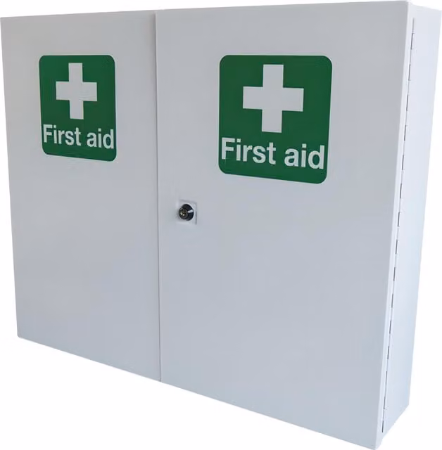 Pegdev White Metal Wall-Mounted First Aid Cabinet with Lock and Internal Shelves, W/D/H: 50 x 13 x 60 cm