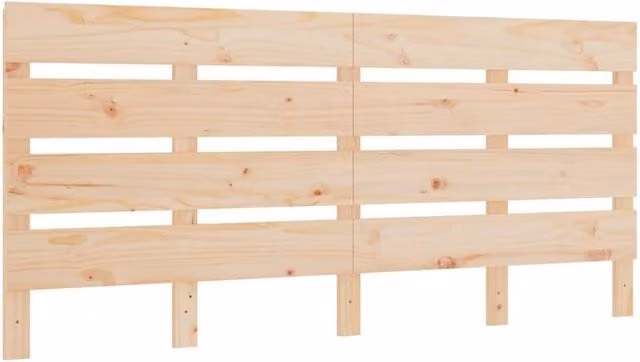 Berkfield Home Rustic Solid Pine Wood Headboard in Beige, W: 200 cm, D: 3 cm, H: 80 cm