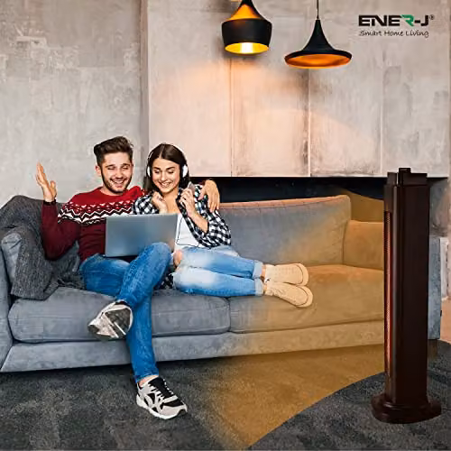 ENERJ Portable Infrared Heater in Black with 600W and 1200W Dual Mode Carbon Heating Element – 3