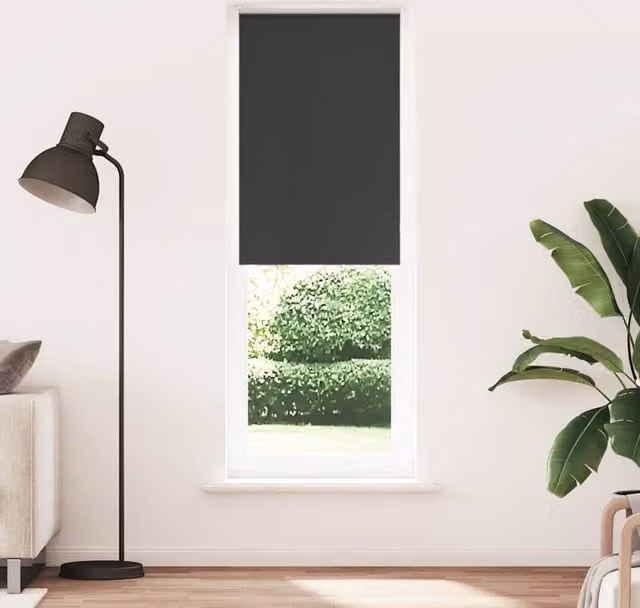 Berkfield Home Blackout Roller Blind in Black, Thermal Insulating Polyester, W: 75 cm, H: 210 cm – 1