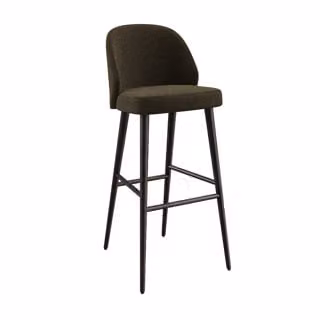 Dome Deco VERGE Bar Chair in Green and Brown Fabric with Metal Frame