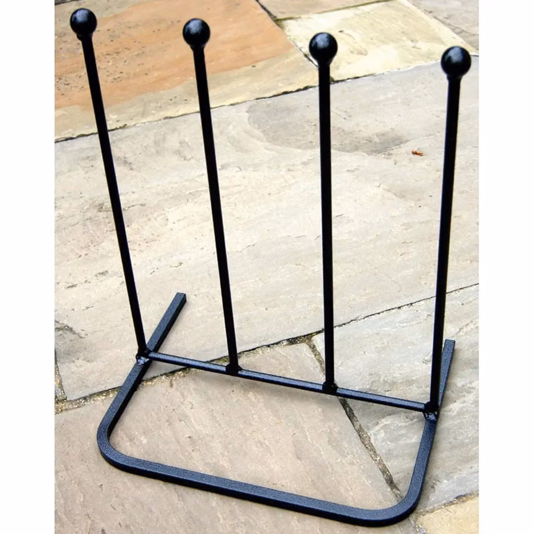 Poppyforge 2 Pair Steel Boot Rack and Wellie Stand in Black, W: 38 cm, D: 29 cm, H: 48.3 cm – 2