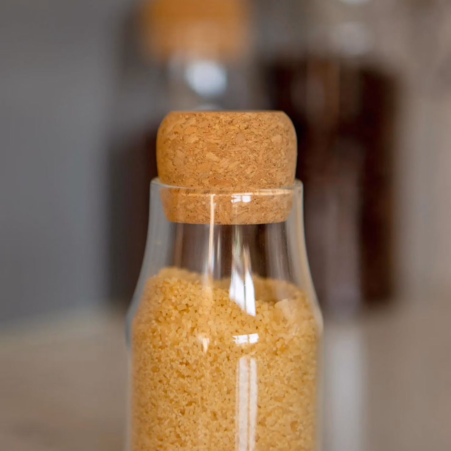 Argon Tableware Glass Storage Bottles with Airtight Cork Lids, 180ml, Pack of 6, Clear – 3