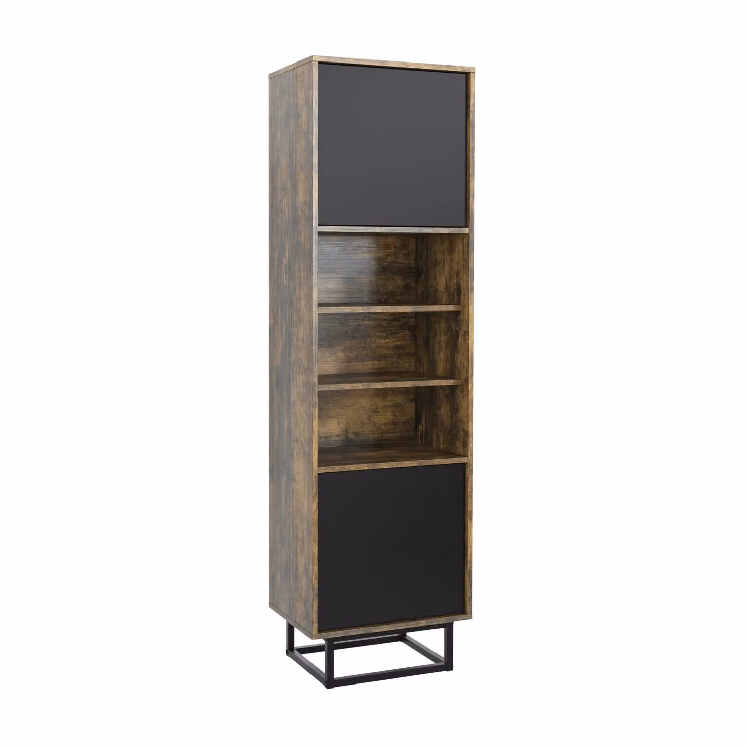Mex Furniture LTD Industrial Loft Display Cabinet in Dark Brown, Height: 175 cm – 2
