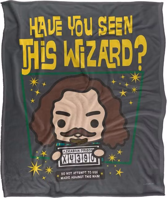 LOGOVISION Harry Potter Sirius Black Chibi Super Soft Fleece Throw Blanket, White and Multicolour, W: 152 cm, D: 127 cm – 6