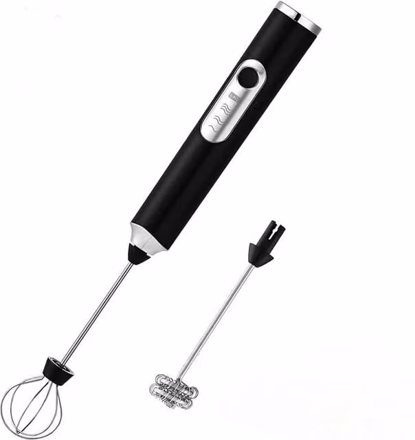 Nordara Black Rechargeable Electric Handheld Milk Frother Whisk Mixer – 1