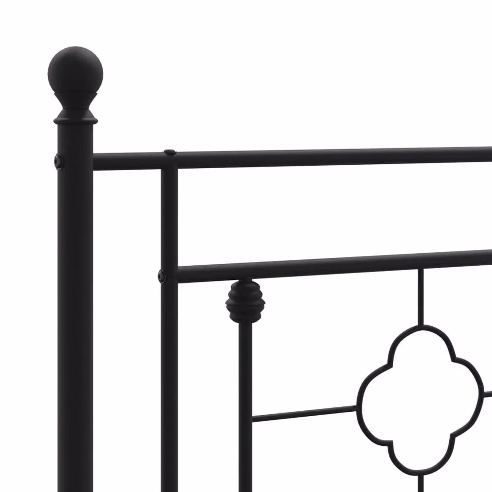 Berkfield Home Classic Metal Headboard in Matt Black, W/H: 200 x 200 cm – 3