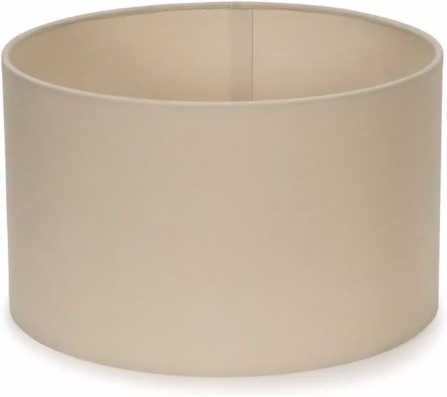 ValueLights Reni Pair of Natural Fabric Drum Ceiling Lamp Shades, Set of 2, Width: 25 cm – 1