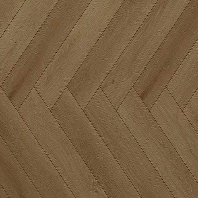 FirmfitOSH Herringbone Wood Effect Click Lock Luxury Vinyl Tile, Brown, 7.5mm
