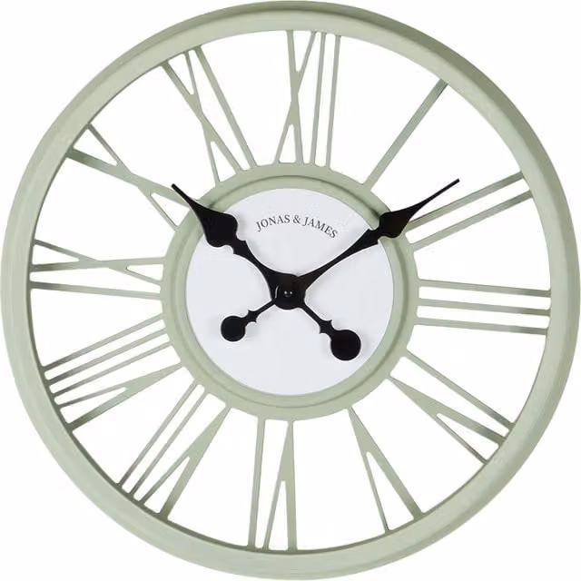 Jonas and James Round 3D Analog Wall Clock in Green Metal