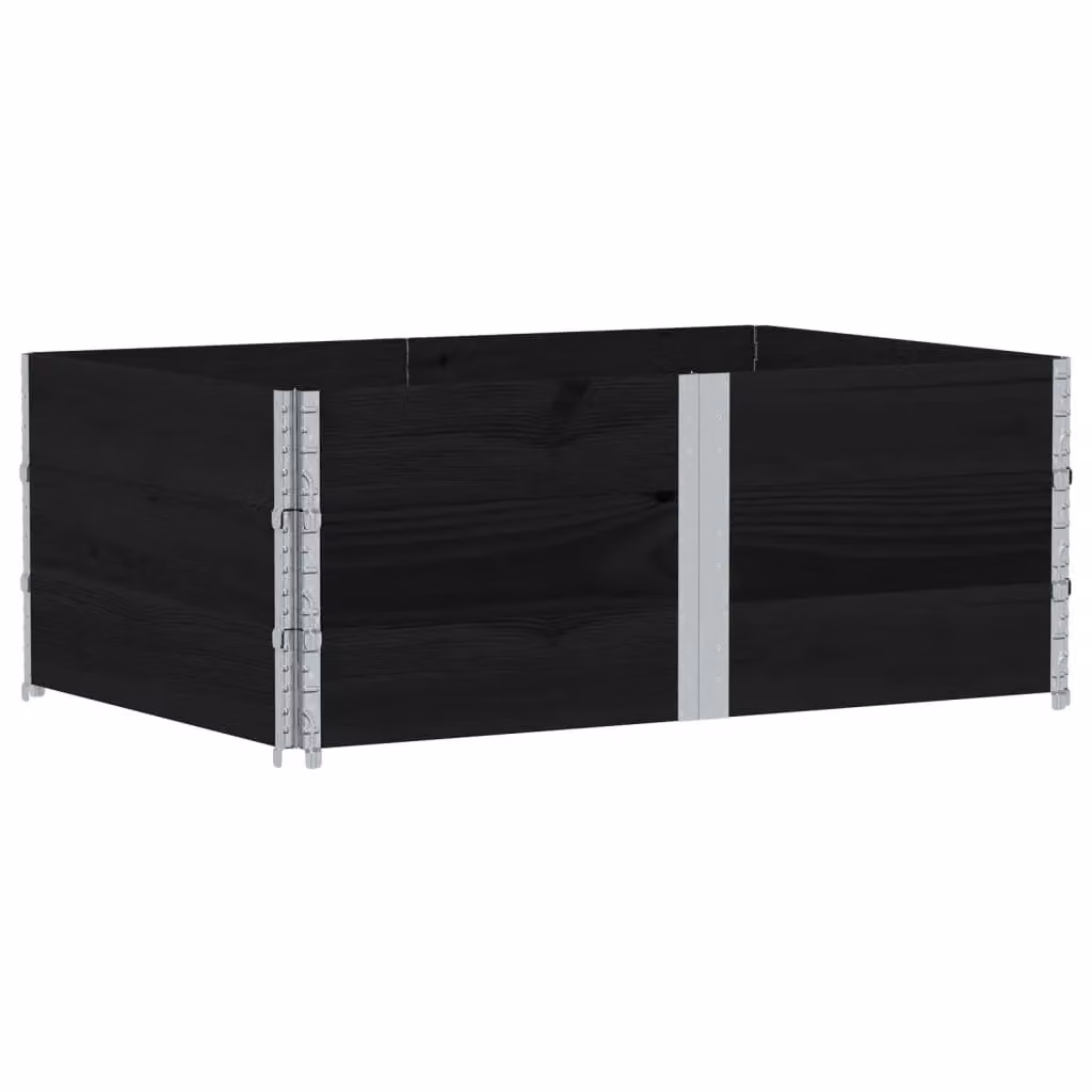 Berkfield Home Garden Black Wooden Raised Bed Planter with Galvanised Steel – 2