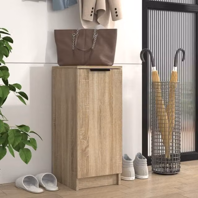 Berkfield Home Sonoma Oak Shoe Cabinet in Brown, W/D/H: 30 x 35 x 70 cm