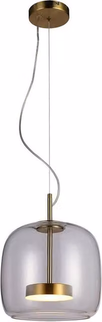 Netlighting Caste Dome Pendant Light in Gold and Grey Glass, Diameter: 26 cm
