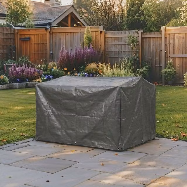 Home Source Heavy Duty Waterproof UV Resistant Charcoal Grill Protective Cover, Grey