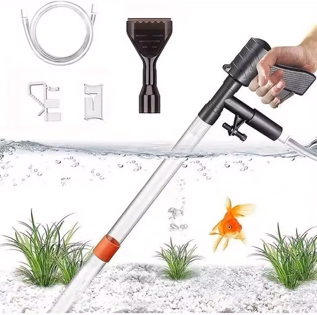 Nordara Aquarium Cleaner Kit Vacuum Pump and Gravel Siphon in White