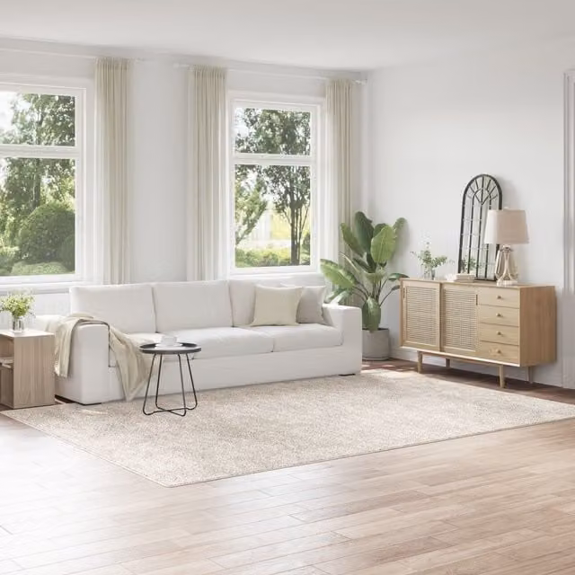 Berkfield Home Shaggy Rug in Cream and Beige, W: 240 cm, D: 340 cm
