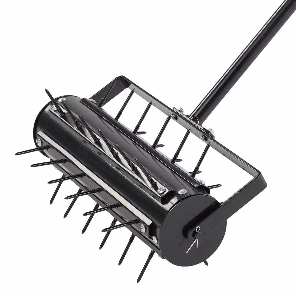 SPETLEK Portable Steel Lawn Garden Aerator 40cm Spike Roller in Black – 4