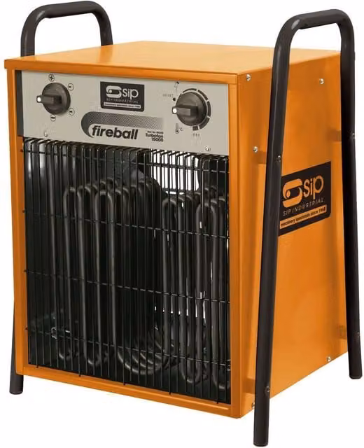 SIP FIREBALL Turbofan 15000 Electric Fan Heater in Silver, Orange and Multicolour