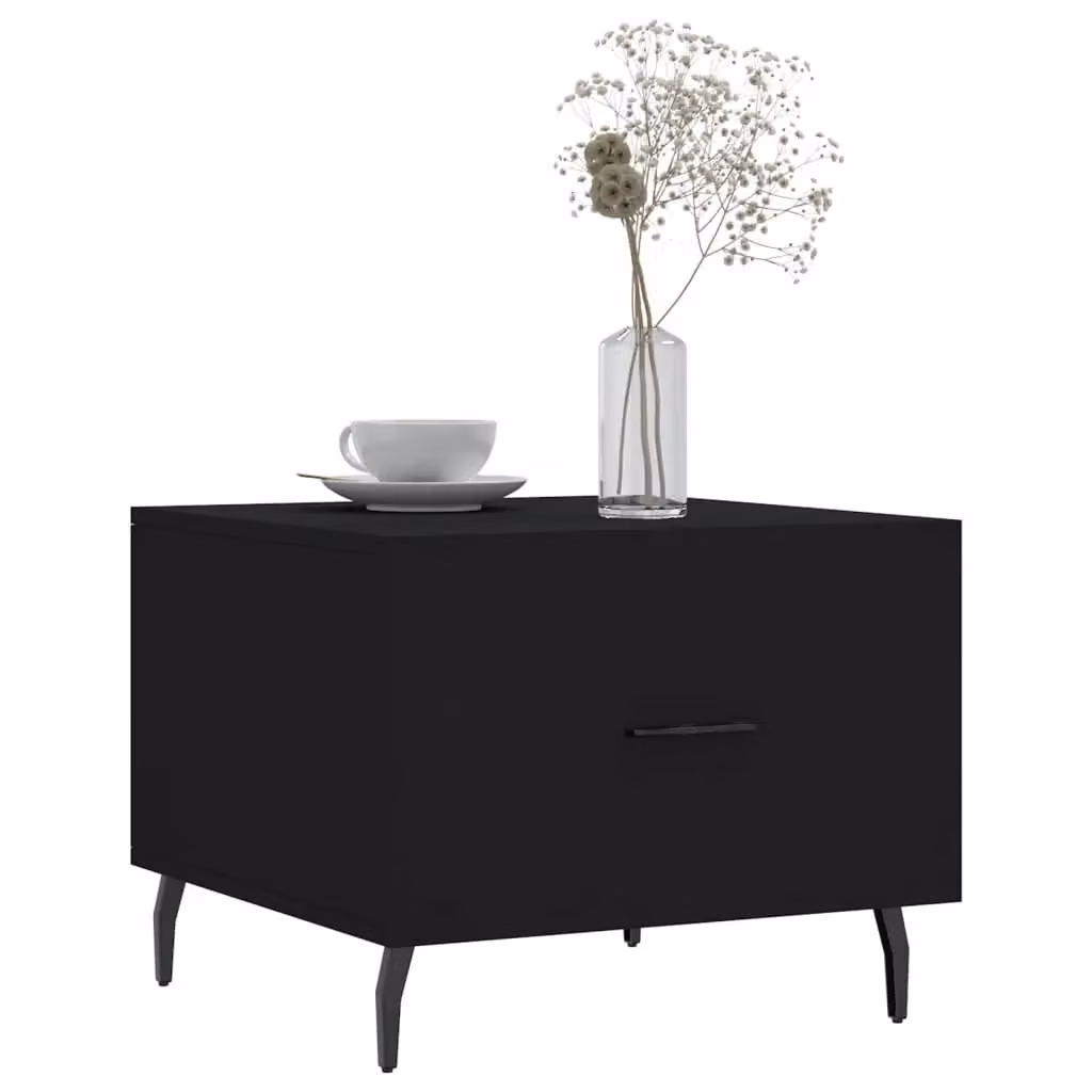 Berkfield Home Black Modern Square Coffee Table, W/D/H: 50 x 50 x 40 cm – 3